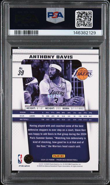 2024-25 Panini Prizm Deca Anthony Davis Gold Prizm /10 #39 PSA 10