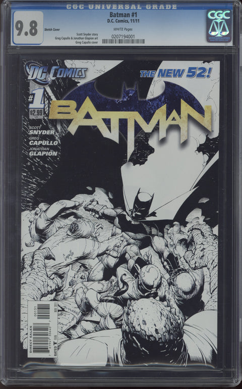 Batman #1 CGC 9.8 (W) Sketch Cover Variant *0207194001*