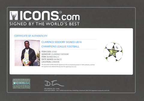 Clarence Seedorf Autographed UEFA Champions League Soccer Ball