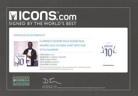 Clarence Seedorf #10 Autographed Real Madrid 2023/24 Home Jersey