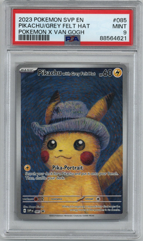 2023 Pokemon SVP EN #85 Pikachu/Grey Felt Hat Pokemon X Van Gogh Promo PSA 9