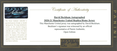 David Beckham #7 Autographed 2020/21 Manchester United Adidas Red Jersey