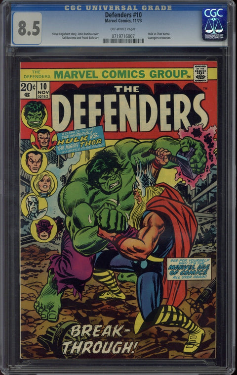 Defenders #10 CGC 8.5 (OW) *0719716007*