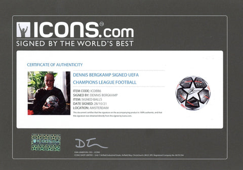 Dennis Bergkamp Autographed Adidas UEFA Champions League Soccer Ball