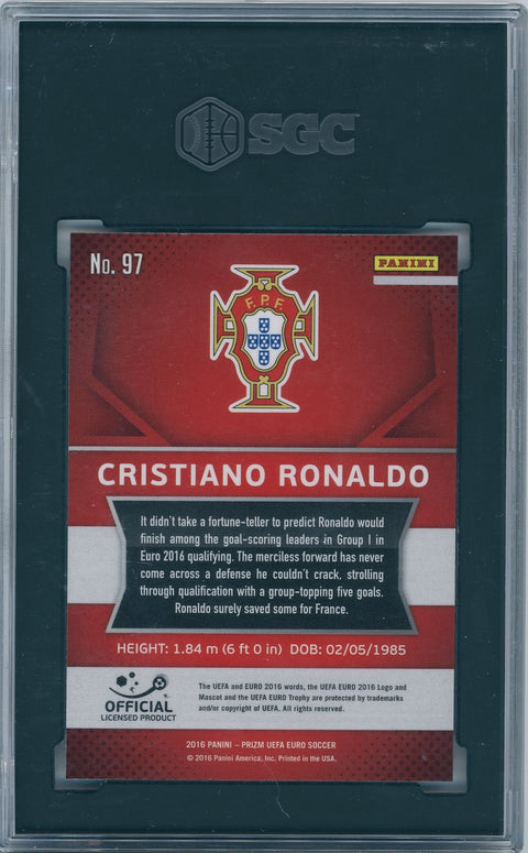2016 Panini Soccer Prizm Euro #97 Cristiano Ronaldo SGC 9.5