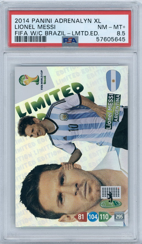 2014 Panini Soccer World Cup Adrenalyn XL Lionel Messi Limited Edition PSA 8.5