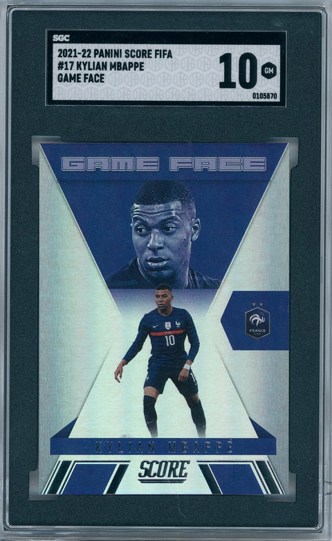 2021/22 Panini Score FIFA #17 Kylian Mbappe Game Face SGC 10