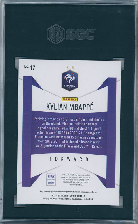 2021/22 Panini Score FIFA #17 Kylian Mbappe Game Face SGC 10