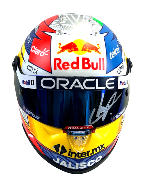 Sergio Perez Autographed  Red Bull 1:2 Mini Helmet