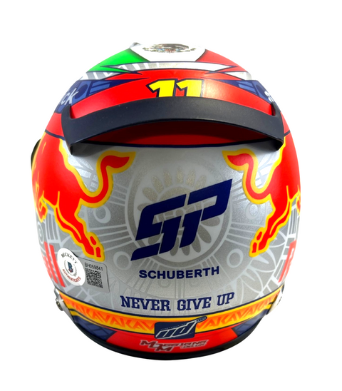 Sergio Perez Autographed  Red Bull 1:2 Mini Helmet
