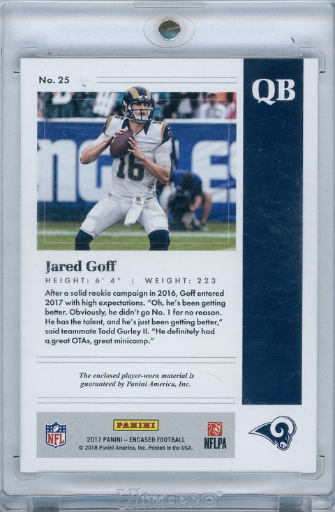 2017 Panini Encased Football #25 Jared Goff 3/5 Patch