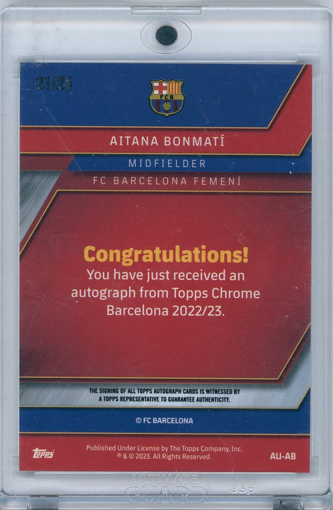 2023 Topps Chrome Barcelona Aitana Bonmati 21/25 Auto
