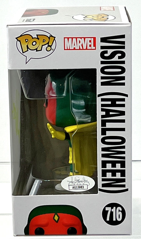 Paul Bettany Autographed Marvel WandaVision Vision Halloween Funko POP #716 JSA