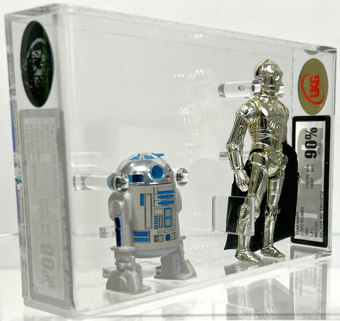 Star Wars R2-D2 Sensorscope 1977 Stamp G.M.F.G.I. No Coo UKG 80 *SW054723* & Star Wars C-3PO R/Limbs 1982 L.F.L. No Coo UKG 90 Gold *SW054722*