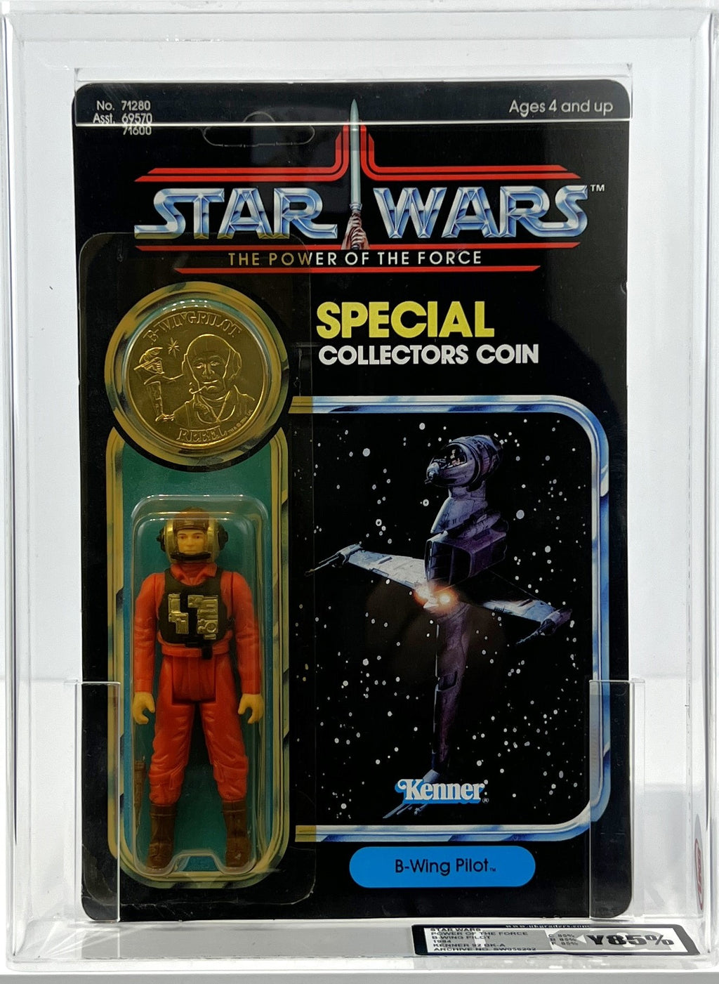 Star Wars Power Of The Force B-Wing Pilot 1984 Kenner 92 Back-A UKG Y8 ...