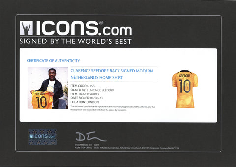 Clarence Seedorf #10 Autographed Nike Modern Netherlands Home Jersey