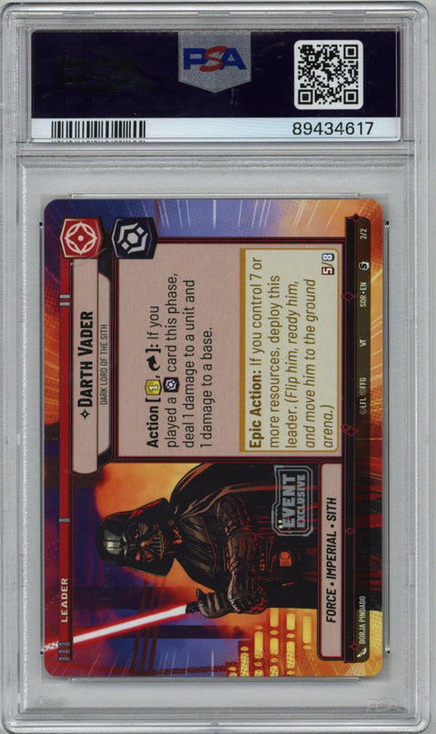 2023 Star Wars: Unlimited Promo Gen Con 2023 Darth Vader Dark Lord of the Sith #2 Auto Jim Cartwright PSA 10 Auto 8