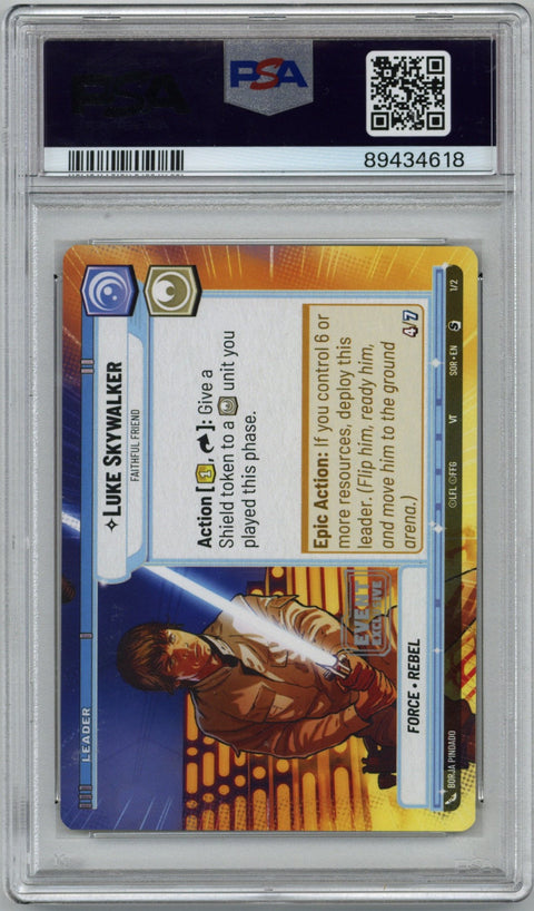 2023 Star Wars: Unlimited Promo Gen Con 2023 Luke Skywalker Faithful Friend #1 Auto Jim Cartwright PSA 9 Auto 8