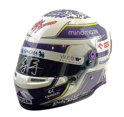 Zhou Guanyu Autographed Alfa Romeo Sauber 1:2 2022 Mini Helmet