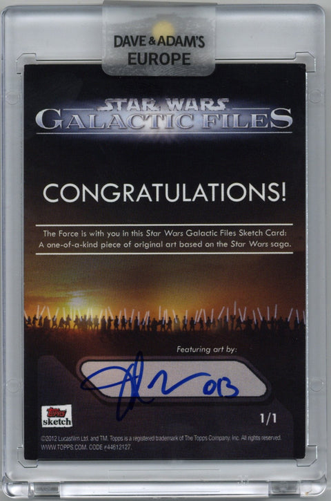2012 Topps Star Wars Galactic Files Sketch Imp Card Stormtrooper Jason Adams 1/1