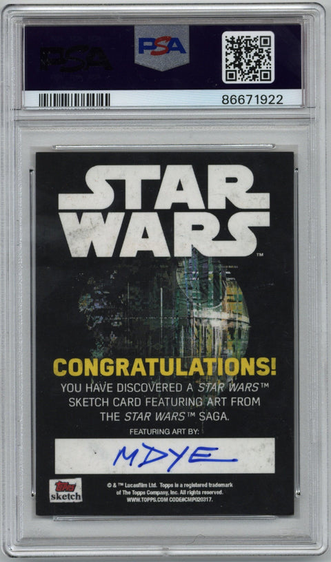 2016 Topps Star Wars Rogue One Mission Briefing Sketch-Luke Skywalker Marcia Dye PSA Authentic 1/1