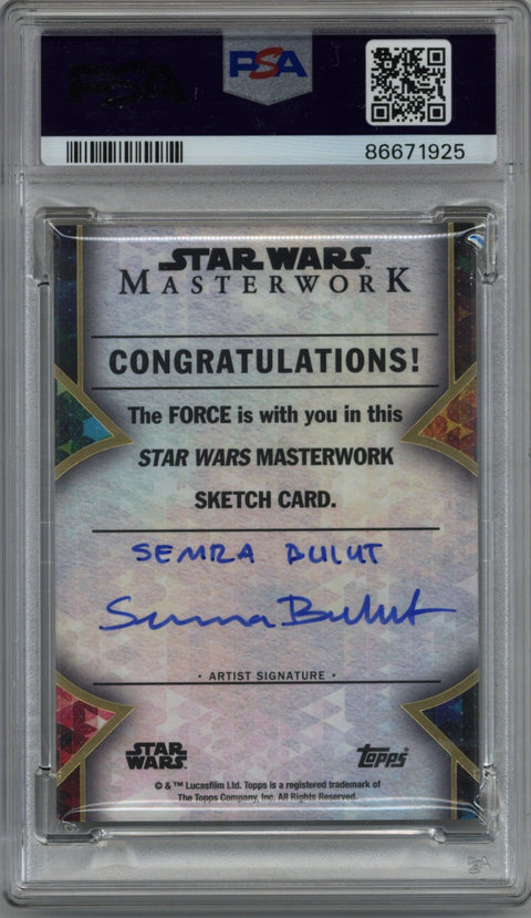 2022 Topps Star Wars Masterwork Sketch-Din Grogu Semra Bulut PSA Authentic 1/1