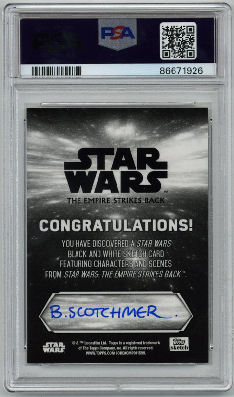 2019 Topps Star Wars the Empire Strikes Back Black & White Sketch-C-3po Brent Scotchmer PSA Authentic 1/1