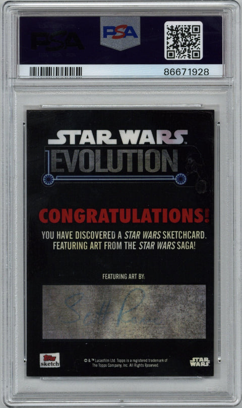 2016 Topps Star Wars Evolution Sketch-Chewbacca Scott Rorie PSA Authentic 1/1