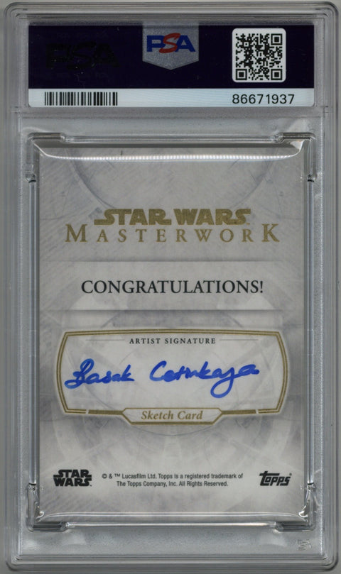 2018 Topps Star Wars Masterwork Sketch-Tie Fighter Basak Cetinkaya PSA Authentic 1/1