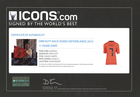 Dirk Kuyt #7 Autographed Nike Netherlands 2010/11 Home Jersey