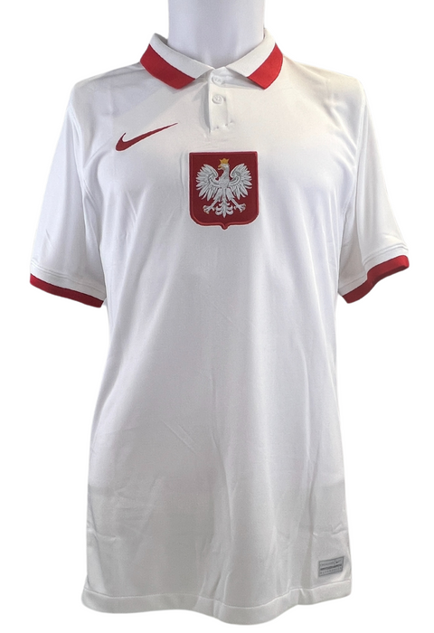 Robert Lewandowski #9 Autographed Nike Poland 2021/22 Home Jersey