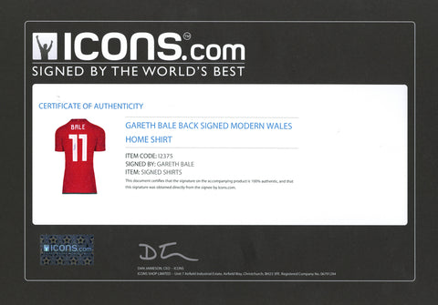 Gareth Bale #11 Autographed Wales Home Jersey