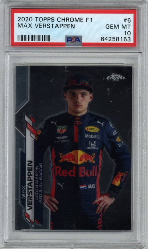 2020 Topps Chrome Formula 1 #6 Max Verstappen PSA 10