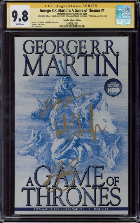 Game of Thrones #1 CGC 9.8 (W) Signed By Clarke, Harrington & Dinklage *2699762004*