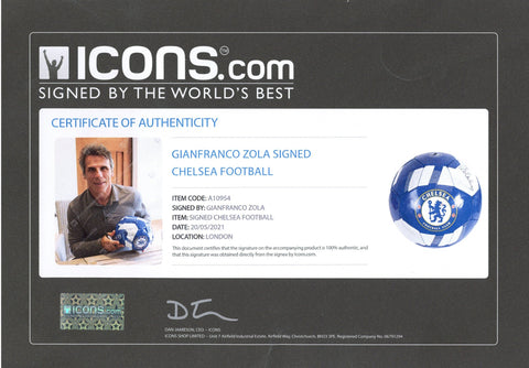 Gianfranco Zola Autographed Chelsea Soccer Ball