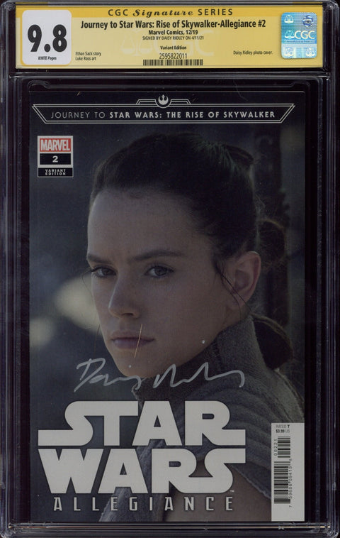 Journey To Star Wars: Rise of Skywalker #2 CGC 9.8 (W) Signed By Daisy Ridley *2595822011*
