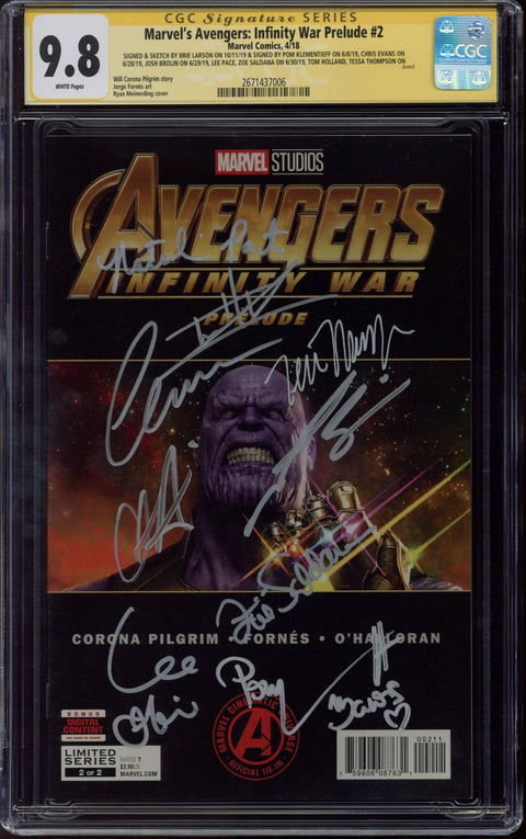 Marvel's Avengers: Infinity War Prelude #2 CGC 9.8 (W) Cast Signed *2671437006*
