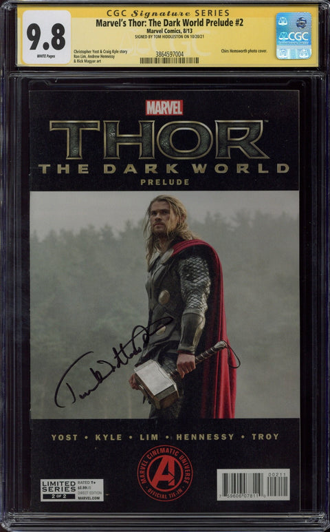 Marvel's Thor: The Dark World Prelude #2 CGC 9.8 (W) Signed By Tom Hiddleston *3864597004*