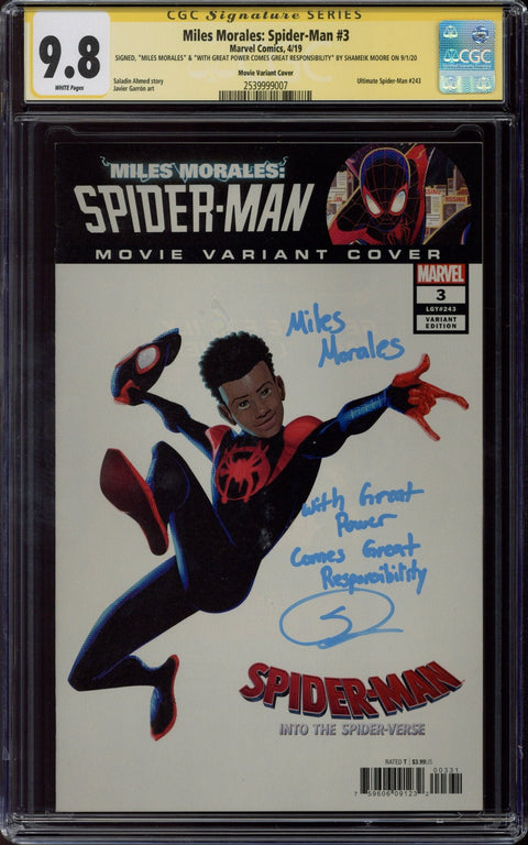 Miles Morales: Spider-Man #3 CGC 9.8 (W) Signed By Shameik Moore *2539999007*