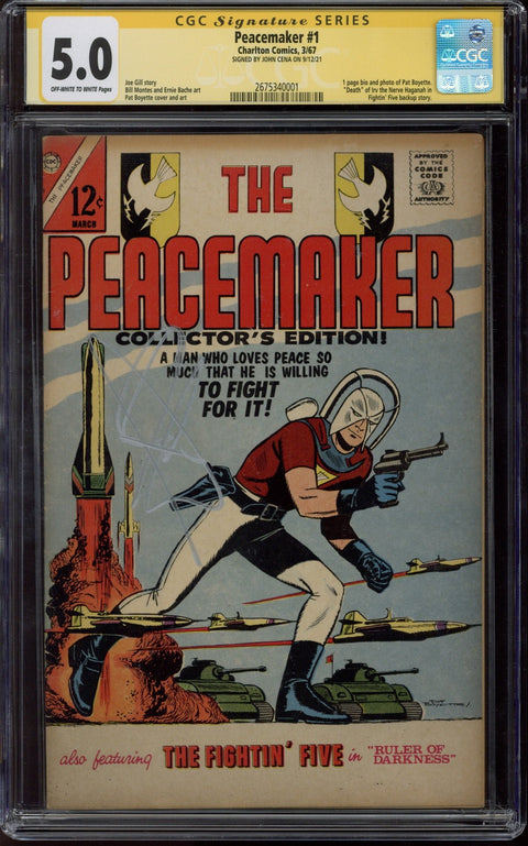 Peacemaker #1 CGC 5.0 (OW-W) Signed By John Cena *2675340001*