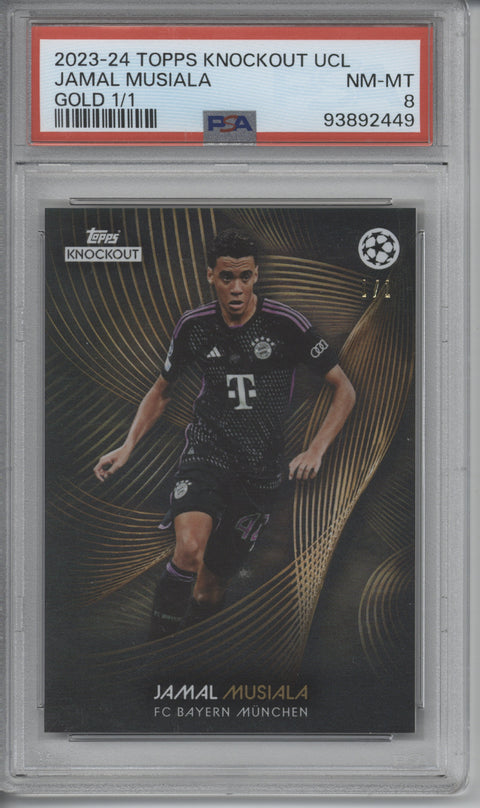 2022/23 Topps Knockout UCL Jamal Musiala Gold 1/1 PSA 8