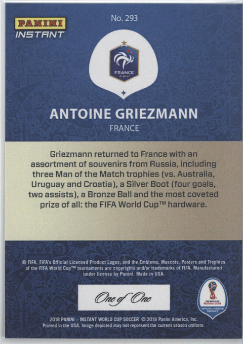 2018 Panini Instant FIFA World Cup Antoine Griezmann Card #293 1/1