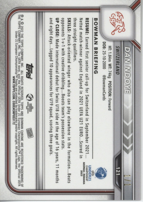 2022 Topps Bowman Chrome UEFA under 21 Dan Ndoye 1/1