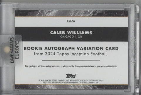 2024 Topps Inception Caleb Williams Green Auto Card #RW-CW 067/150