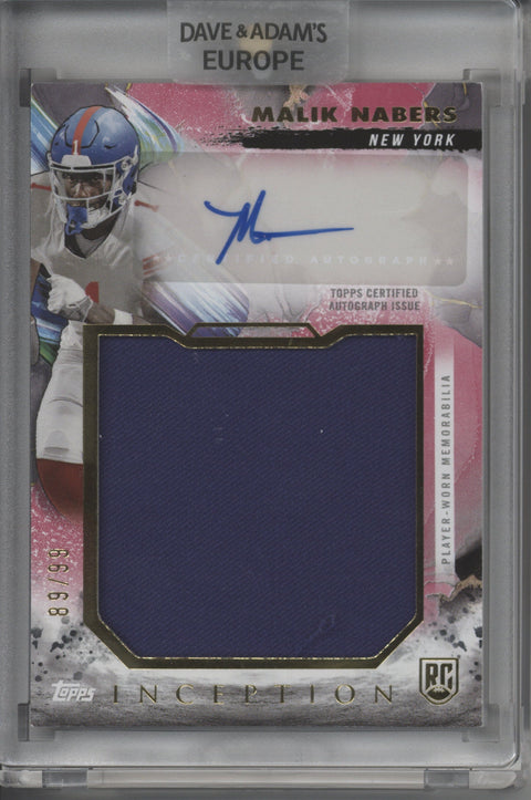 2024 Topps Inception Malik Nabers Jumbo Rookie Patch Auto Card #RJRA-MN 89/99