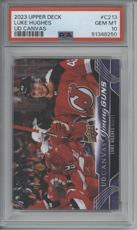 2019 Upper Deck Luke Hughes UD Canvas Card #C213 PSA 10