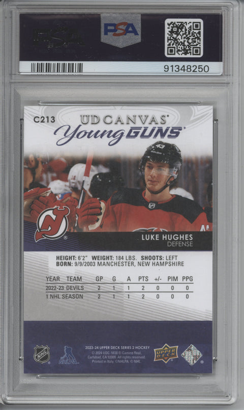 2019 Upper Deck Luke Hughes UD Canvas Card #C213 PSA 10