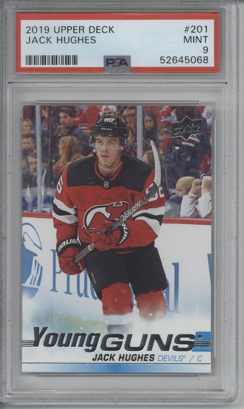 2019 Upper Deck Jack Hughes Card #201 PSA 9