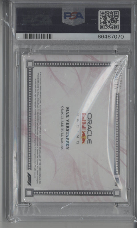 2023 Topps Eccellenza Max Verstappen Reliquia Red 10/10 PSA 9