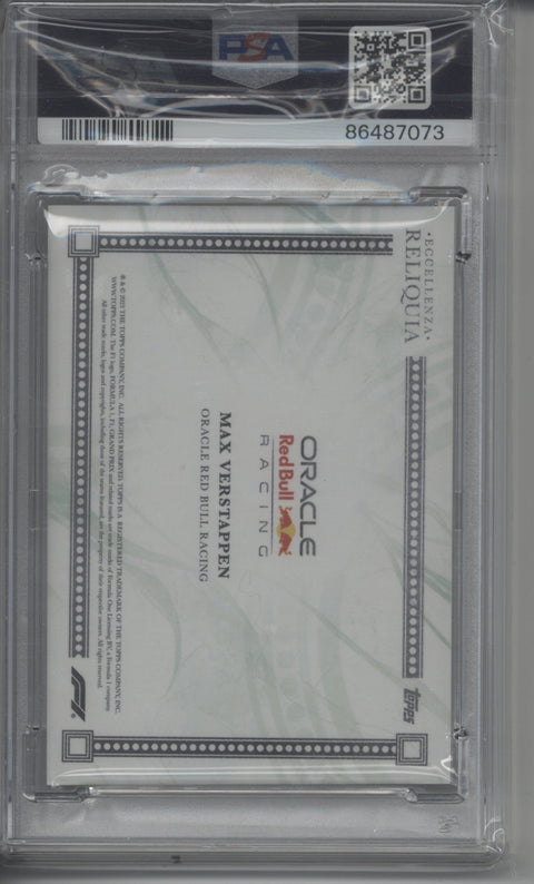 2023 Topps Eccellenza Max Verstappen Reliquia Green 03/99 PSA 8